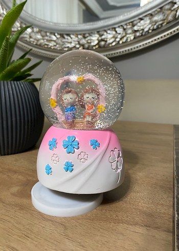 Pembe Renkli müzikli kar küresi - Görsel 2