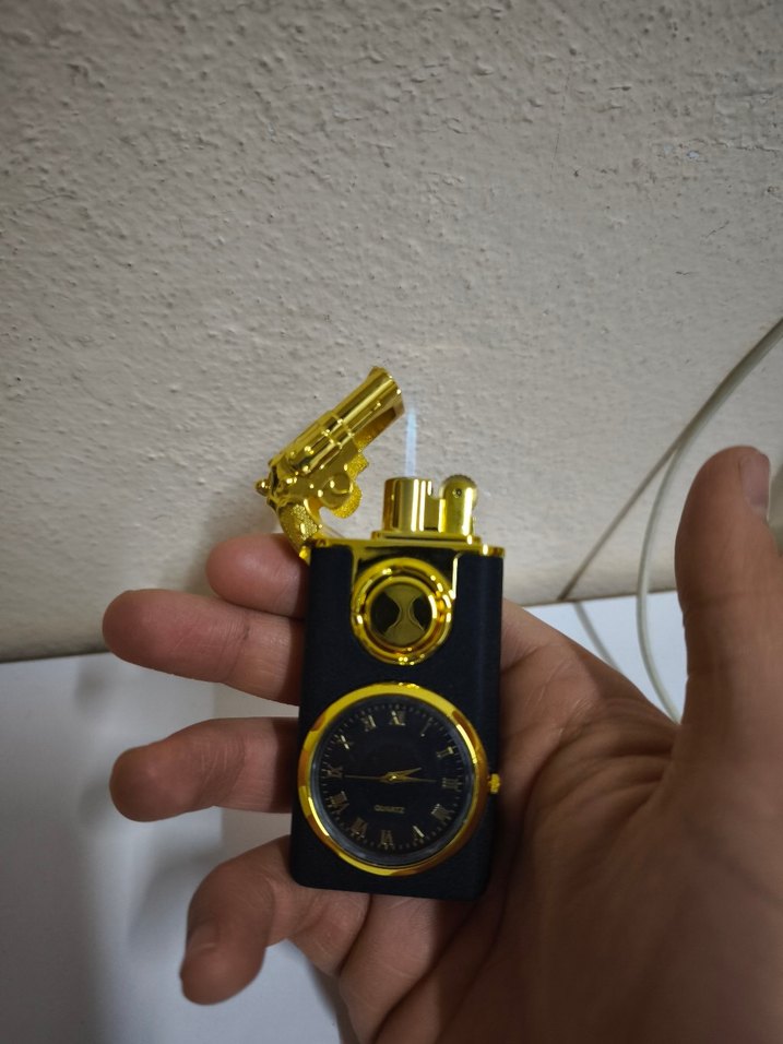 Altın Renkli Saatli Çakmak - Görsel 2