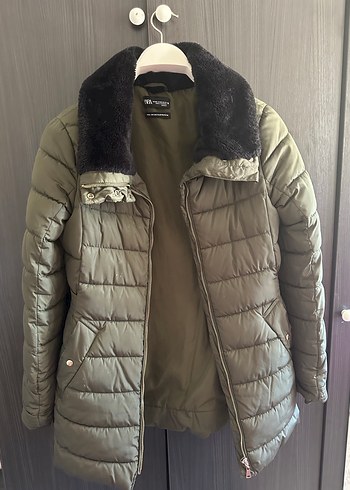 Zara kaz tüyü Kürk Detaylı Kadın Kışlık Mont