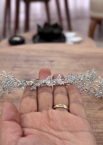 Işıltılı Bej Gelin Tacı - Görsel 2