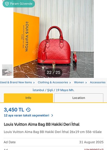 Louis Vuitton Mavi Deri Louis Vuitton Kadın Çanta