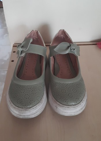 yesil Tokalı Kız Çocuk Babet Ayakkabı