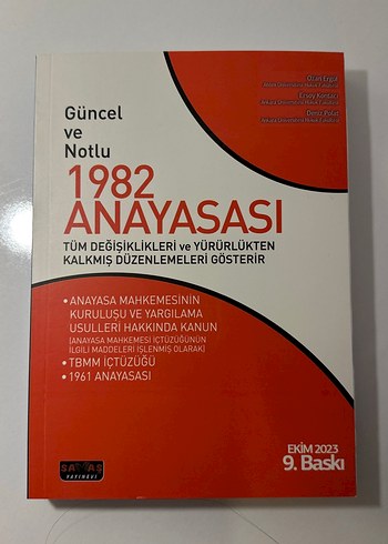 1982 Anayasası ( Guncel ve Notlu)