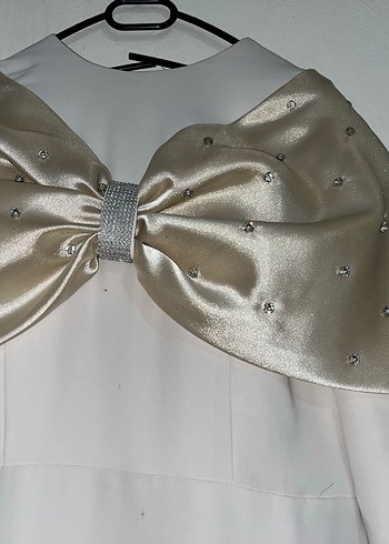 Beyaz Uzun Drapeli Kadın Gelinlik.  Nikahlık nişanlık   Düğünlük - Görsel 5