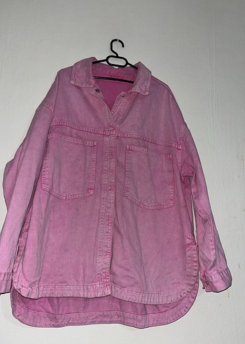 LC Waikiki Pembe Düğmeli Oversize Denim Ceket