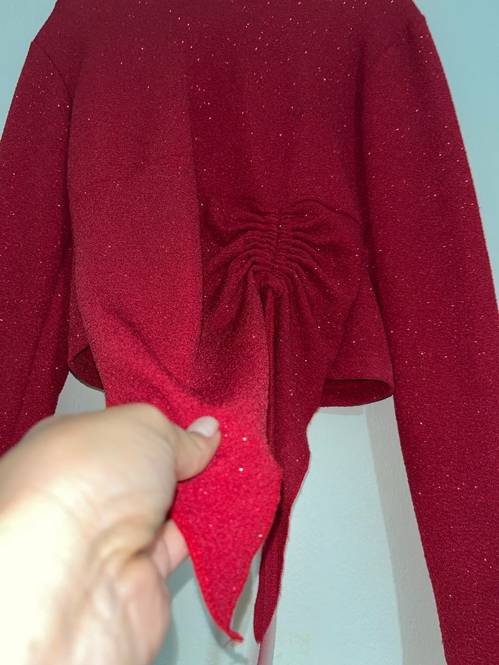 Kızlar için Kırmızı Uzun Kollu Bolero - Görsel 2