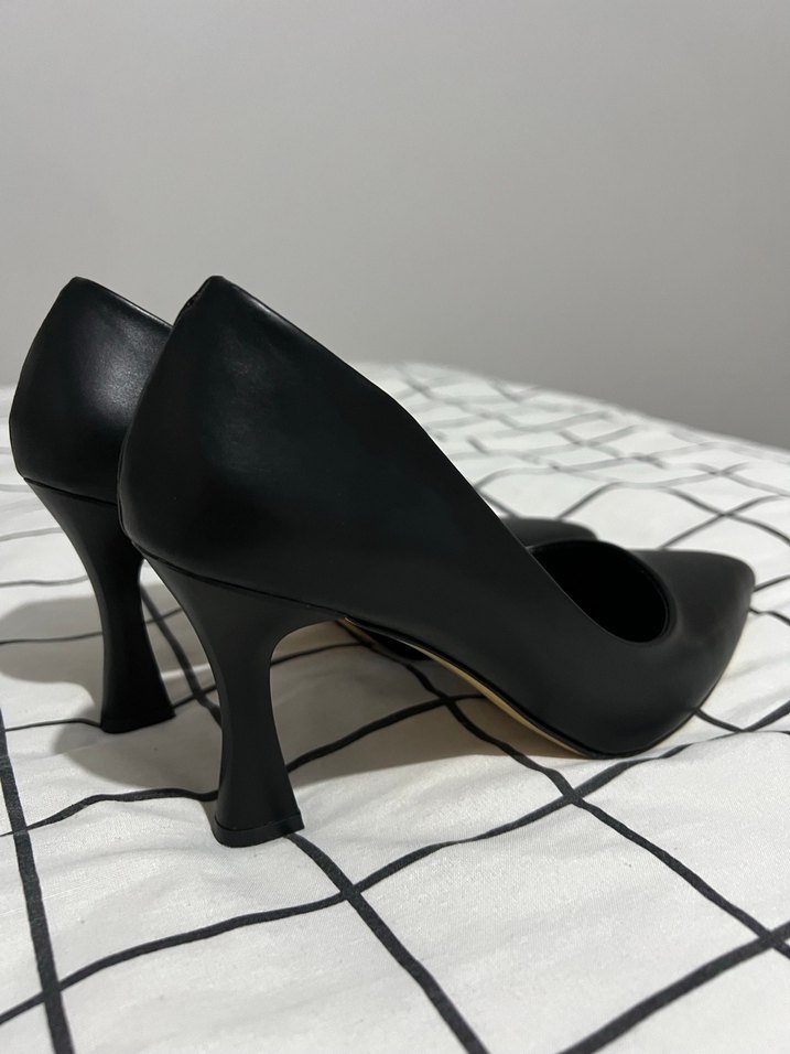 Siyah Yılan Desenli Stiletto Topuklu Kadın Ayakkabı - Görsel 3