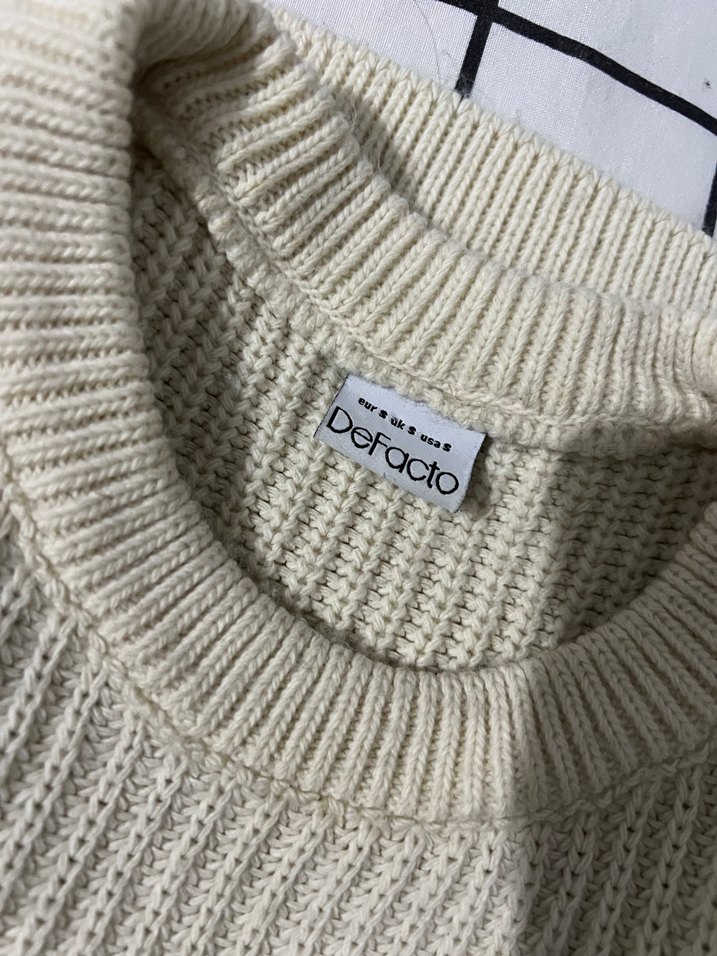 Krem Kadın Triko Kazak - Görsel 2