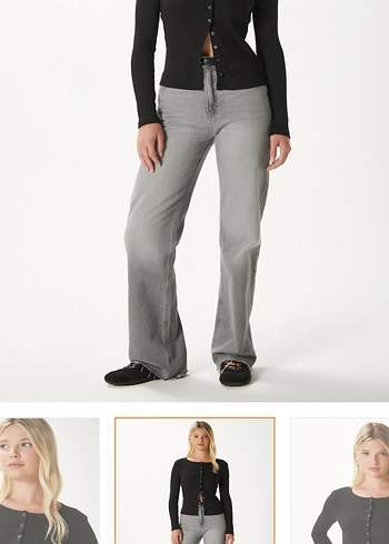 Düğmeli Siyah Kadın Bluz - Görsel 2