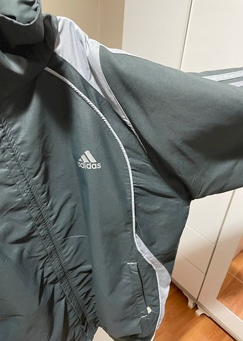 Adidas Adidas Gri Fermuarlı Spor Mont