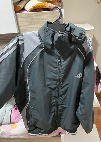 Adidas Gri Fermuarlı Spor Mont - Görsel 3