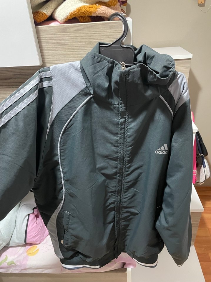 Adidas Gri Fermuarlı Spor Mont - Görsel 3