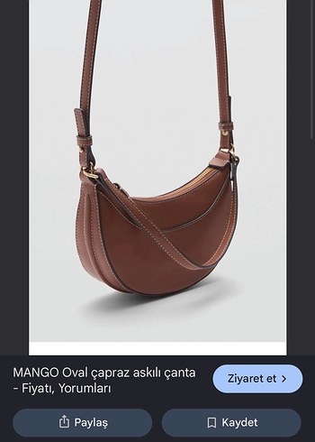 Mango Kahverengi Oval Capraz Canta