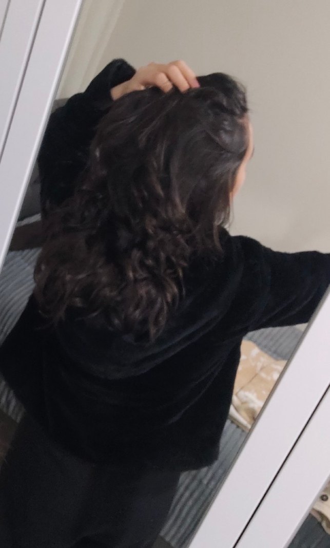 Siyah Peluş Kadın Kapüşonlu Ceket - Görsel 2