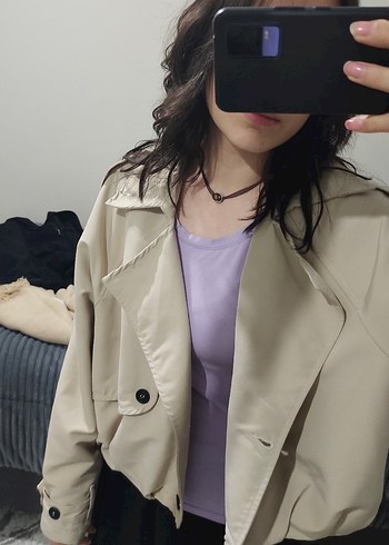 Bej Blazer Kadın Trençkot - Görsel 2