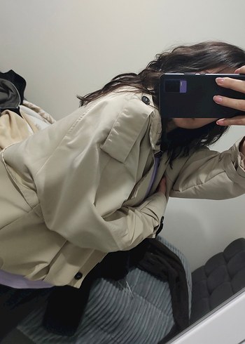 Bej Blazer Kadın Trençkot - Görsel 4