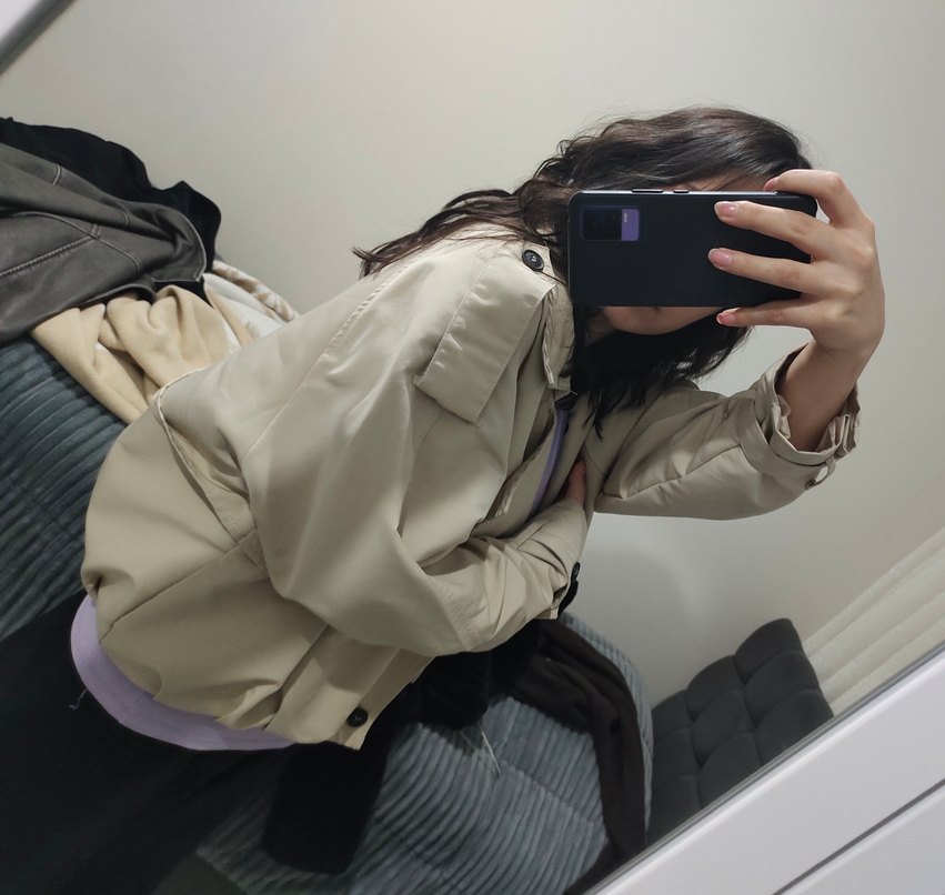 Bej Blazer Kadın Trençkot - Görsel 4