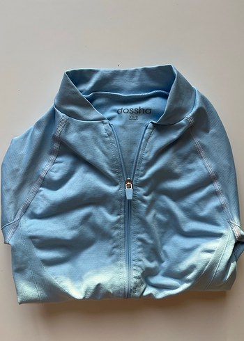 Mavi Denim Kısa Kollu Fermuarlı Kadın Ceket