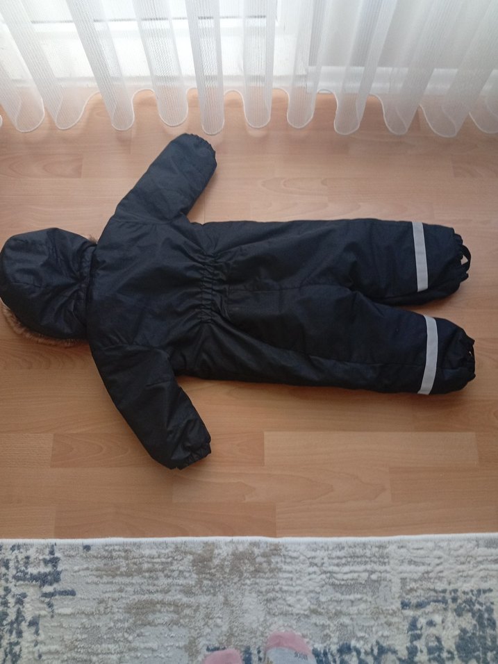 Kürklü Siyah Bebek Kayak Tulumu - Görsel 2