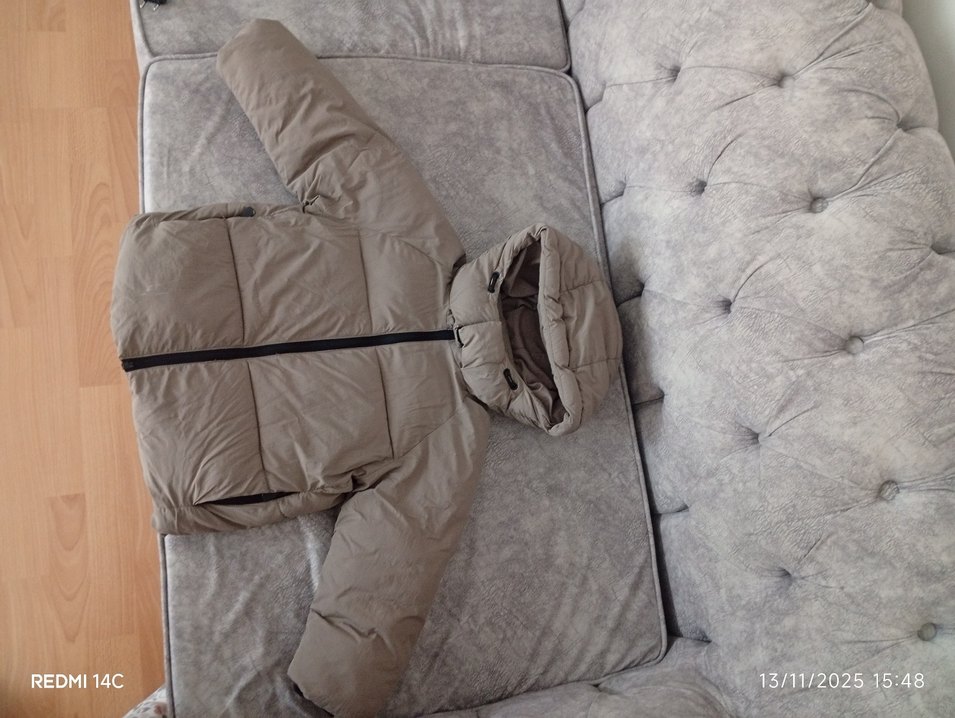 zara  bej kışlık Mont Fermuarlı - Görsel 3