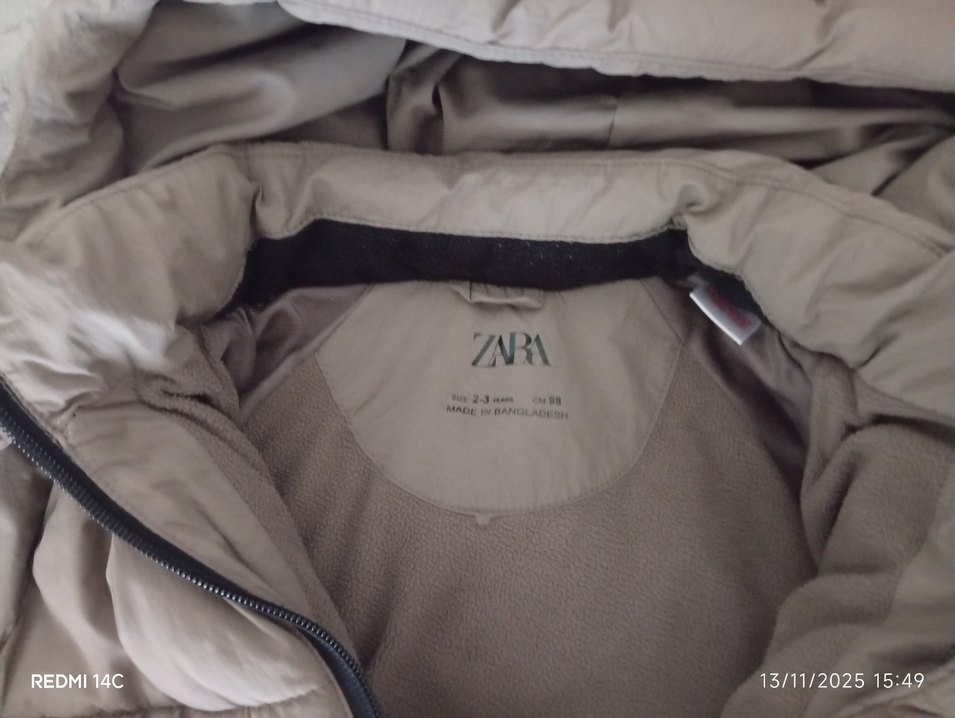 zara  bej kışlık Mont Fermuarlı - Görsel 4