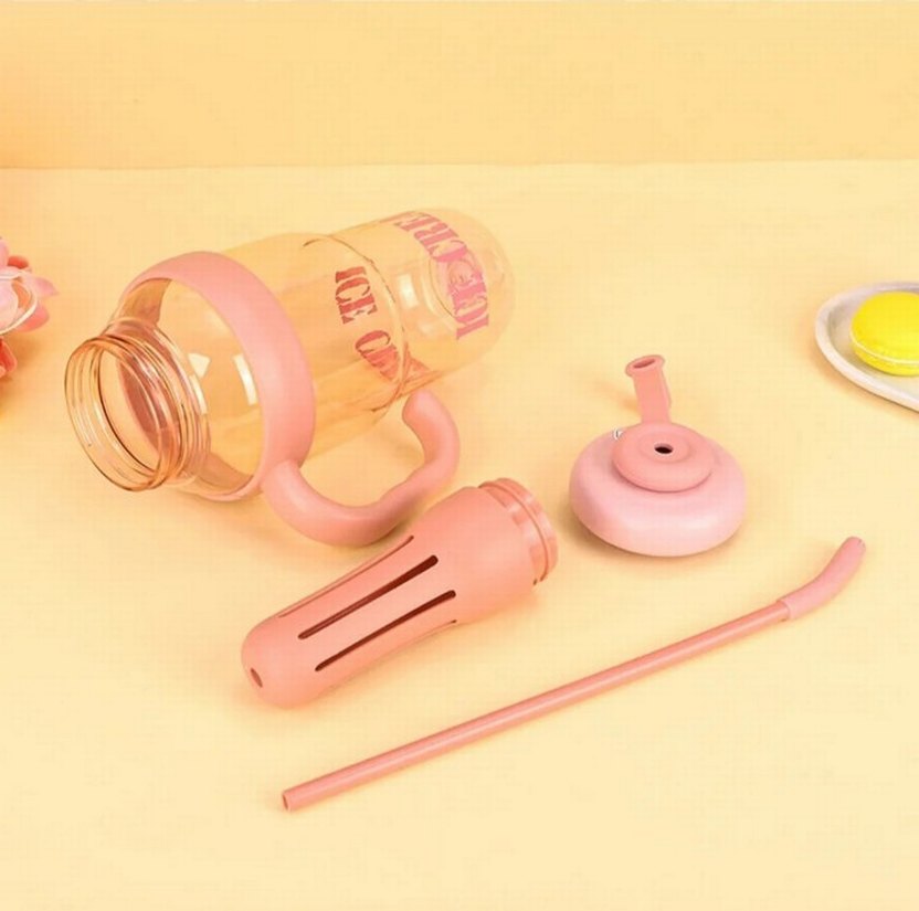 Pembe Pastel Pipetli Bardak - Görsel 2