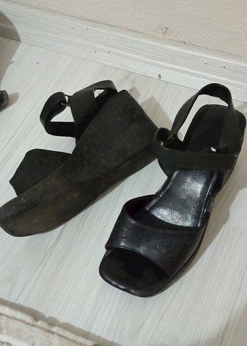 37,5 Beden siyah Renk Kadın Siyah Dolgu Topuklu Goth Sandalet