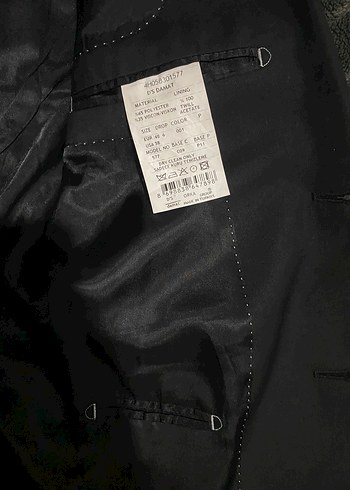 48 Beden siyah Renk DS Damat Siyah Erkek Takım Elbise (Slim Fit)