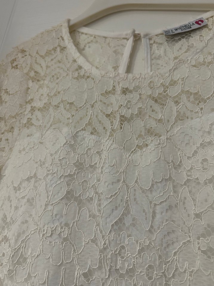 Dantel Detaylı Beyaz Midi Abiye Elbise - Görsel 2