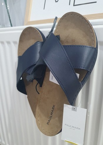 Erkek Mavi Velcro Detaylı Rahat Terlik - Görsel 2