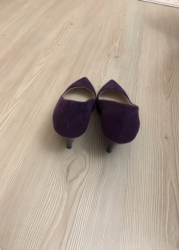 39 Beden Kadın Mor Süet Stiletto Topuklu Ayakkabı