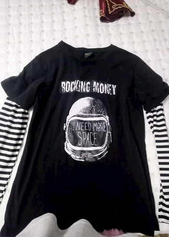 Diğer Rock Punk Desenli Uzun Kollu Tişört