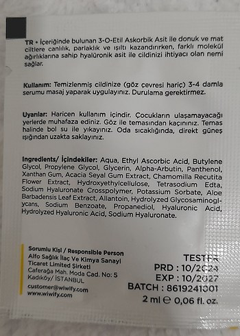 Wiwify C Vitamin Serum 2 ml tester - Görsel 2
