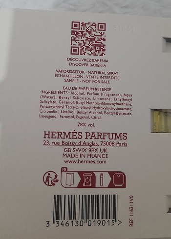 Hermes Barénia Intense Kadın Parfümü 2 ml sample - Görsel 4