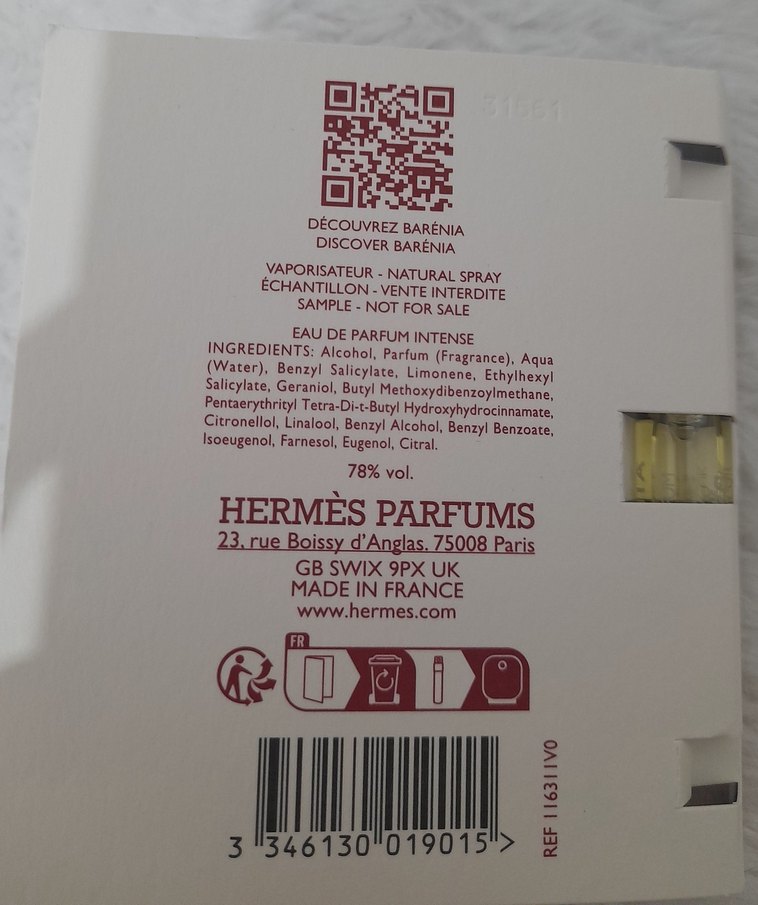 Hermes Barénia Intense Kadın Parfümü 2 ml sample - Görsel 4