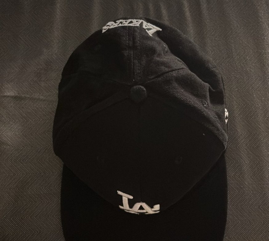 Siyah LA Nakışlı Şapka - Görsel 4