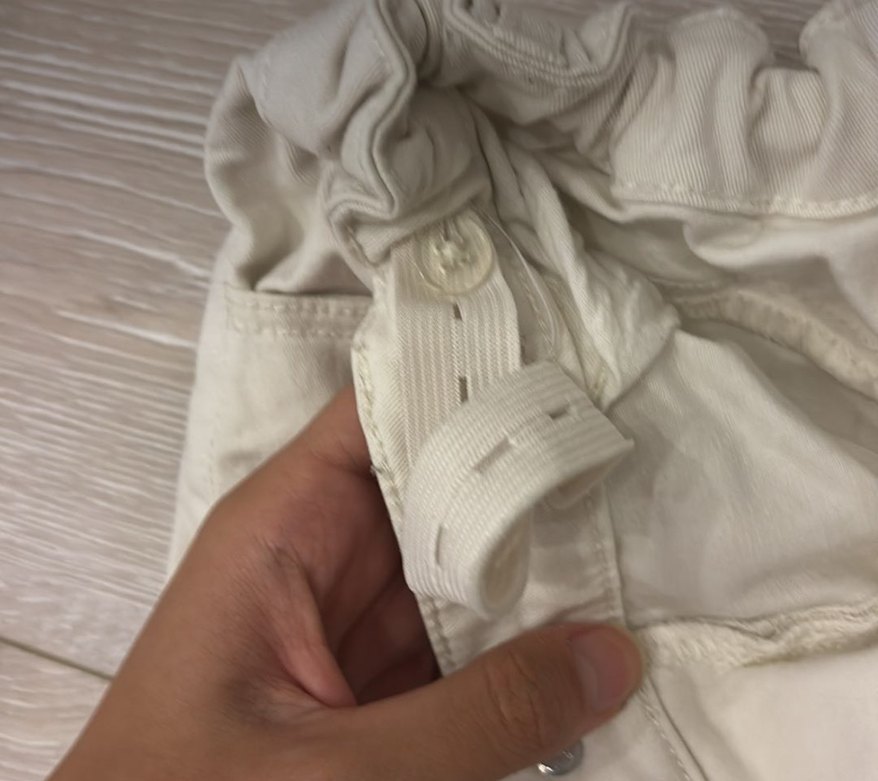 H&M BELDEN AYARLAMALI LASTİKLİ BEYAZ ŞORT - Görsel 3