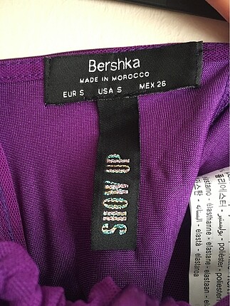 s Beden mor Renk Bershka Crop