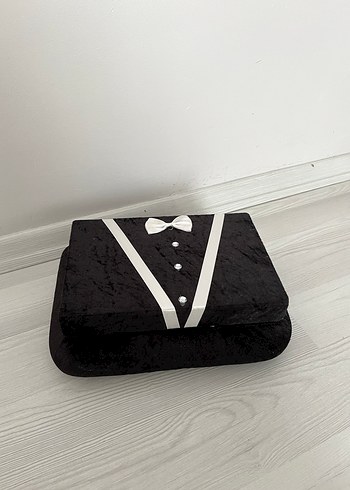 Mini Siyah Düğmeli damat sandığı - Görsel 3