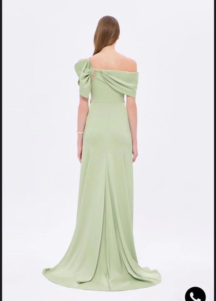 Drapeli Straplez Uzun Abiye Elbise - Görsel 4