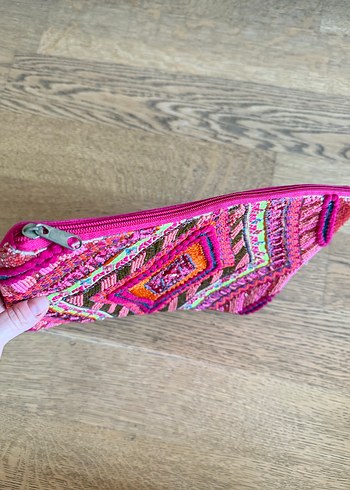 Beden çeşitli Renk Renkli Nakışlı Boncuklu Bohem Kadın Clutch Çanta