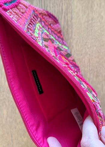 Atmosphere Renkli Nakışlı Boncuklu Bohem Kadın Clutch Çanta