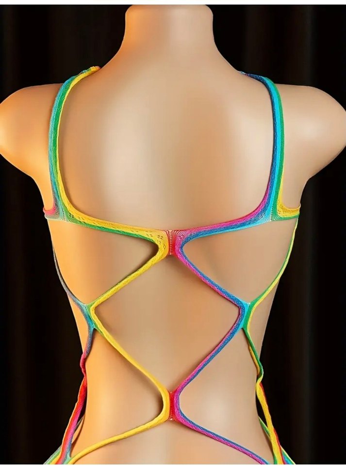 Çok Renkli Transparan Bağcıklı Mayo - Görsel 4