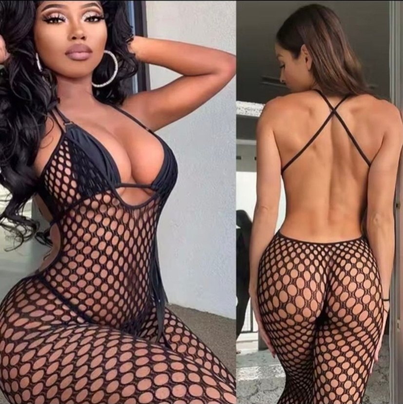 Siyah Sırtı Açık File Vücut Çorabı - Görsel 2