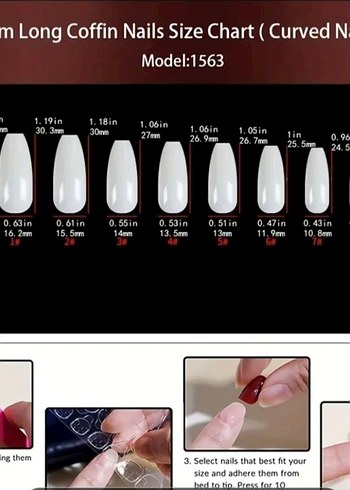 Bej Taşlı 24 Parça Takma Tırnak Seti - Görsel 4