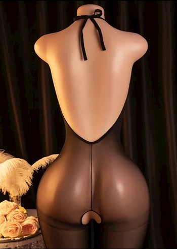 Özel Bölgeleri Açık Tül Vücut Çorabı - Görsel 7