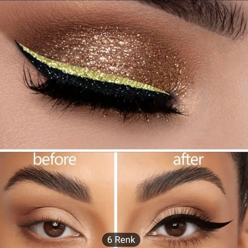 Siyah Eyeliner Kirpik Yapıştırıcı ve Fırça Seti - Görsel 3