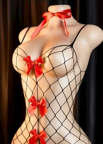 Kırmızı Fiyonklu Siyah  Ekose Büstiyer - Görsel 9