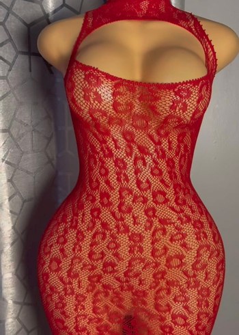 Dantelli Kırmızı Straplez Mini Elbise - Görsel 5