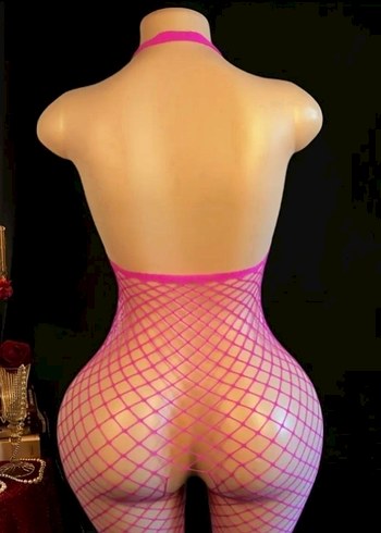 Pembe Özel Bölgeleri Açık File Vücut Çorabı - Görsel 6